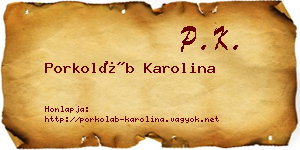 Porkoláb Karolina névjegykártya